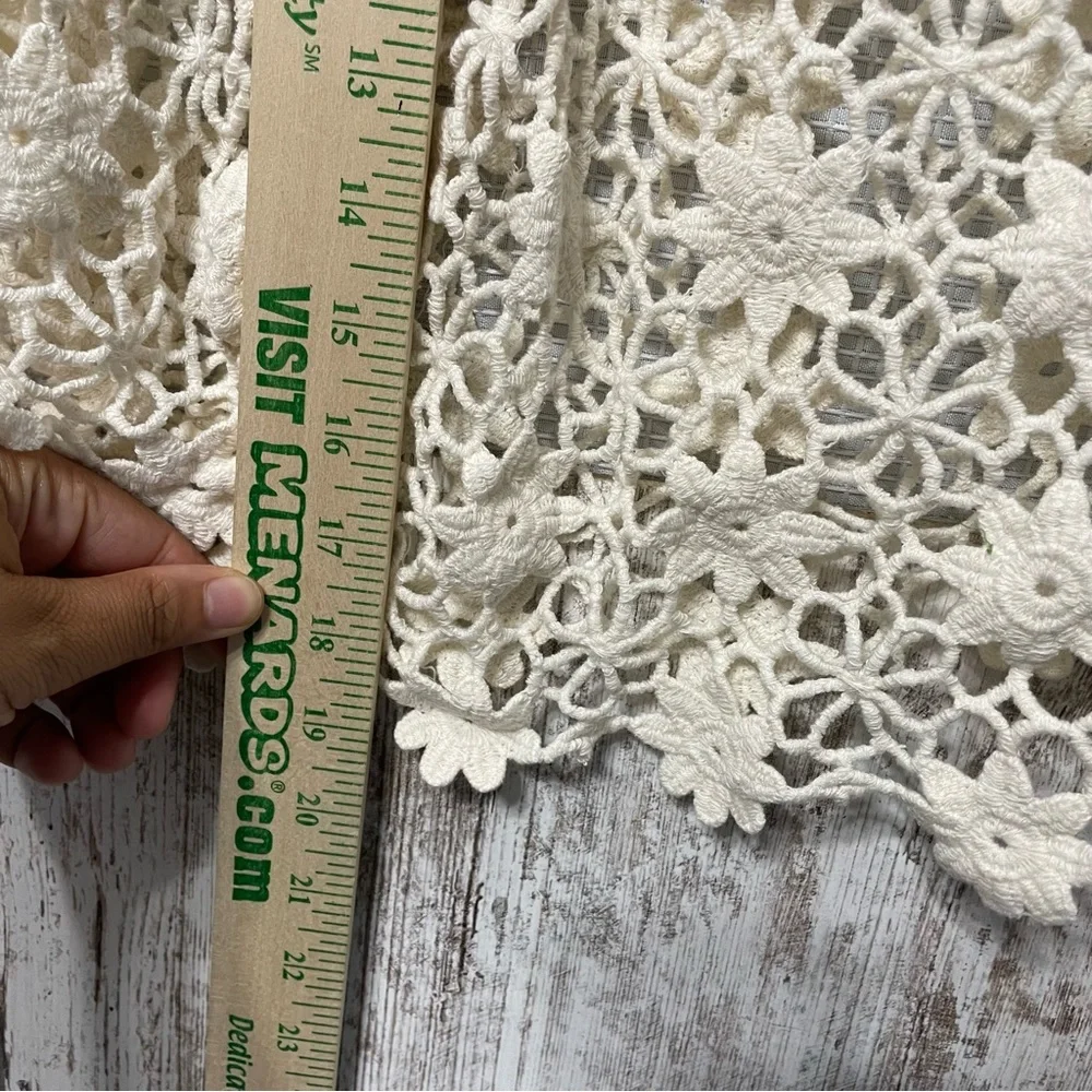 Papaya Bohemian Tan Crochet Lace Off Top Size M/L
